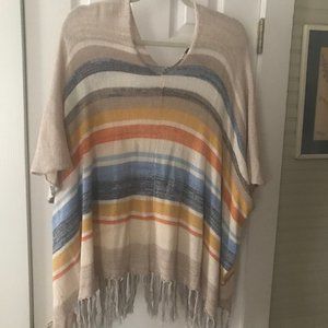 a striped Poncho